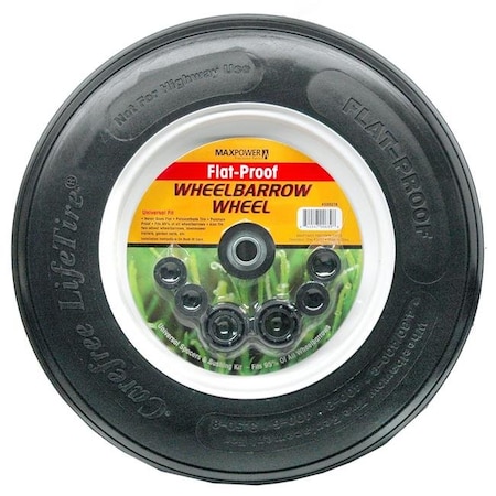 Maxpower Precision Parts 335278 Wheelbarrow Wheel Flat Proof; Black